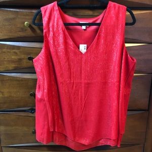 Shimmery red lined tank